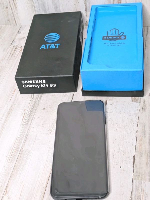 Samsung Galaxy A14 5G SM-A146U Black Phone, 64GB Locked to AT&T