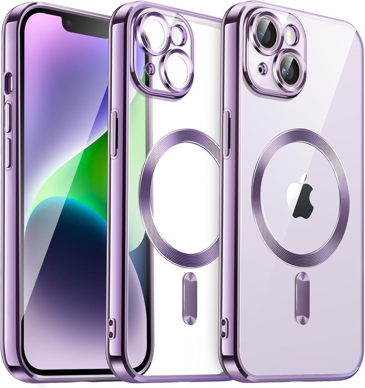 Soft Clear Case for iPhone 14 6.1-Inch, Shockproof Electroplated TPU Phone Cover