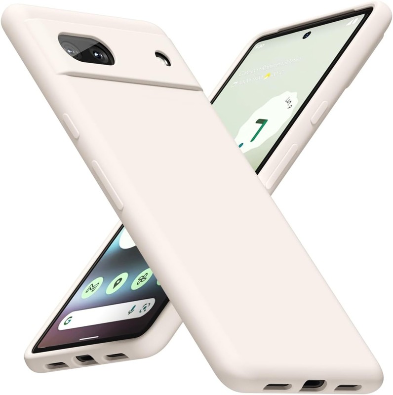 Google Pixel 6A Phone Case Silicone, Minimalist Ultra Thin Slim Soft Rubber Gel