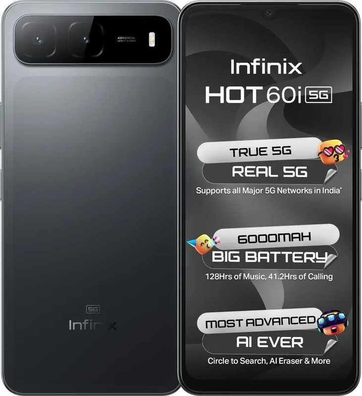 Infinix Hot 60i 5G Sleek Black 128GB 4GB RAM Indian Global Version Unlocked