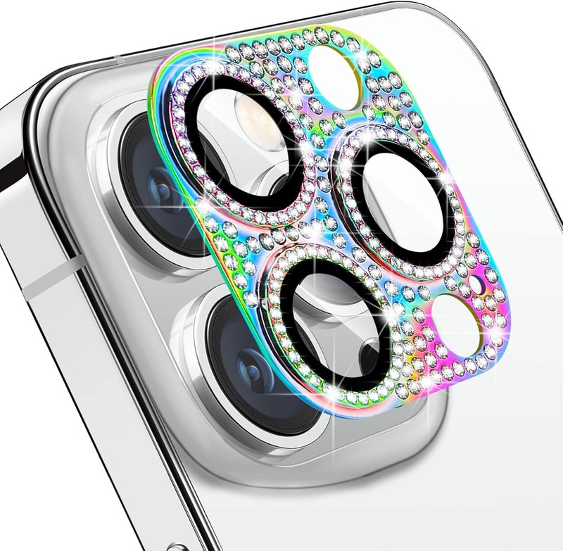 9H Tempered Glass Camera Lens Protector for iPhone 14 Pro/Max – Bling 3D Rhinest