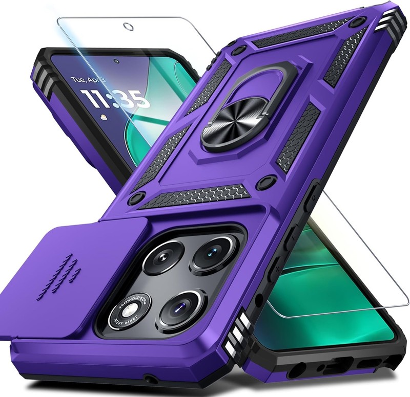 Moto G Stylus 5G 2026/2025 Case with Slide Camera Lens Cover and Screen Protecto