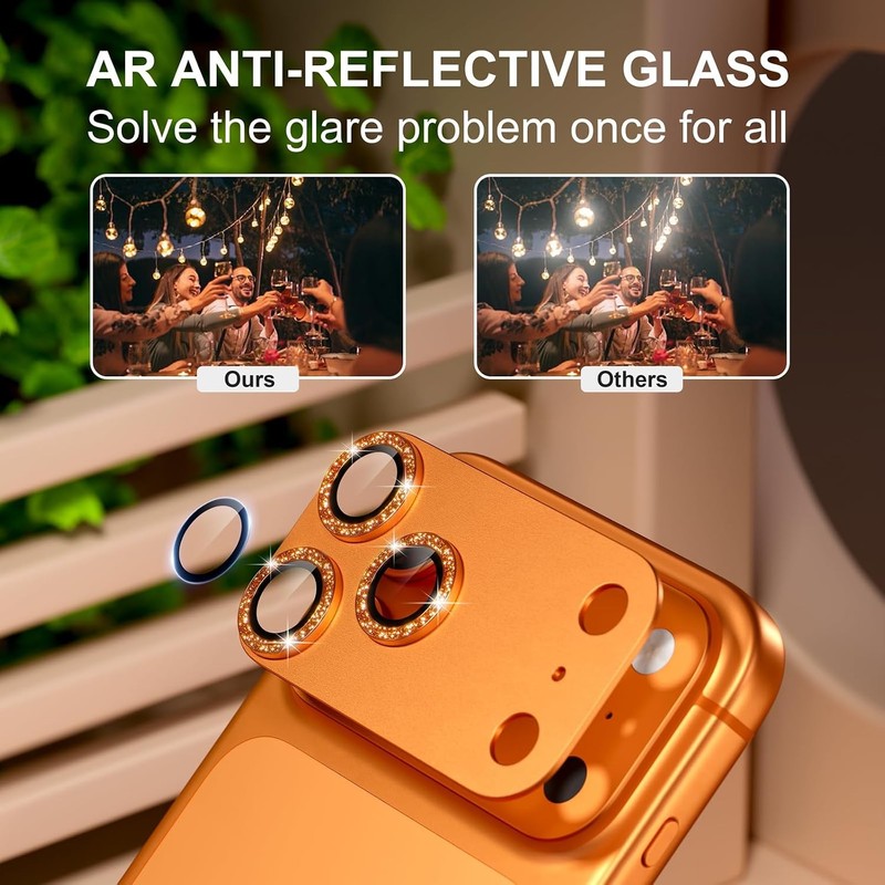 iPhone 17 Pro Max Camera Lens Protector, Matte Metal Tempered Glass Rear Cover gallery
