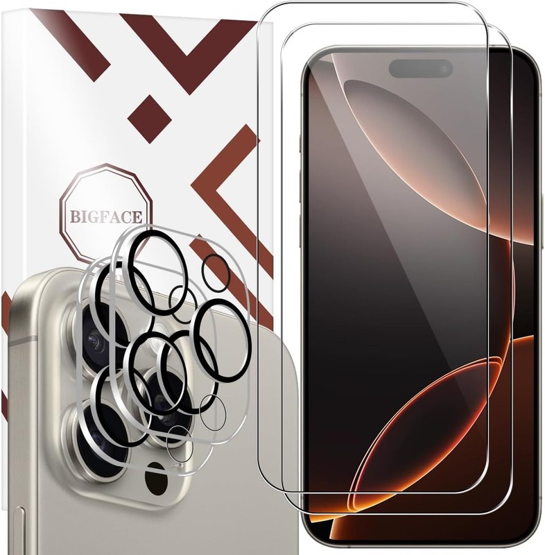 [2+2 PCS] Screen Protector & Camera Lens Protectors for iPhone 16 Pro Max 6.9 In