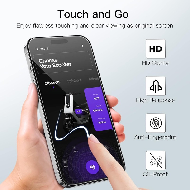 3PCS Full Coverage Screen Protector for iPhone 14 Pro 6.1 Inch Case Friendly HD gallery