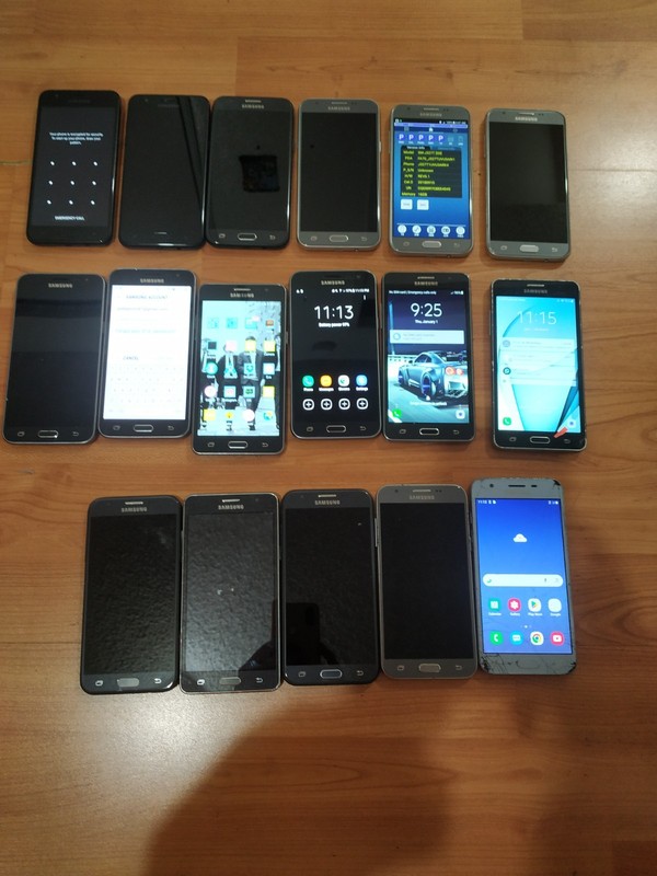 Lot of 17 Mixed model Samsung Galaxy J3 or J3 Eclipse or J3aV 16GB For parts gallery