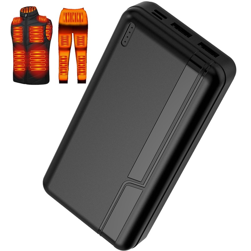 20000 mAh Rechargeable 5V 2A Battery Pack for Heated Vests Jackets Power Bank fo