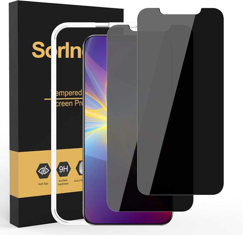 2PCS Privacy Screen Protector & Tempered Glass for iPhone 12 Pro Max Anti Spy Ca