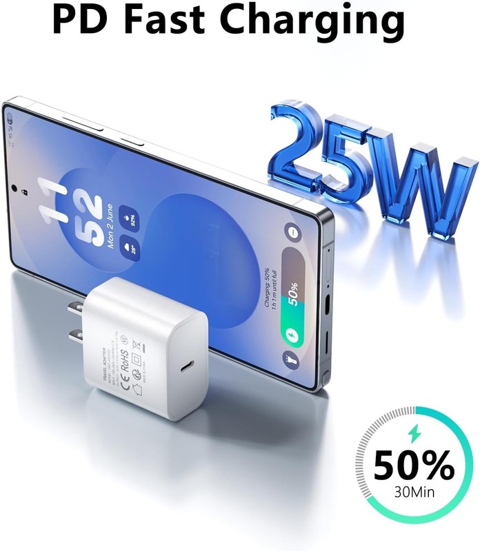 3-Pack 25W Type-C Fast Charger Adapter for iPhone 17/16/15 6Ft gallery