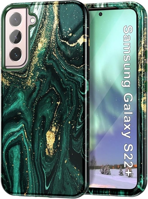 Samsung Galaxy S22 Plus 5G Case Marble Pattern 3-in-1 Heavy Duty Shockproof Rugg