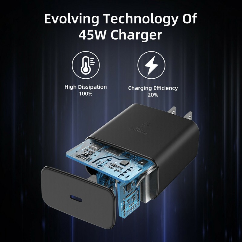45w Type USB-C Super Fast Wall Charger +6FT Cable Fit Samsung Galaxy S23 S22 S21 gallery