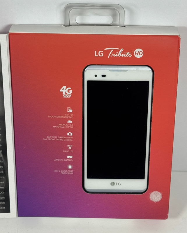 NEW LG Tribute HD 4G LTE 8GB White Android WiFi Smartphone Virgin Mobile SEALED gallery