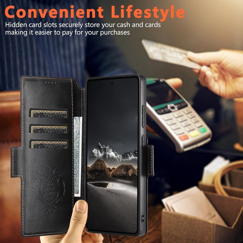Samsung Galaxy S23 Ultra Leather Wallet Case Detachable Cover with Card Slots Bl gallery