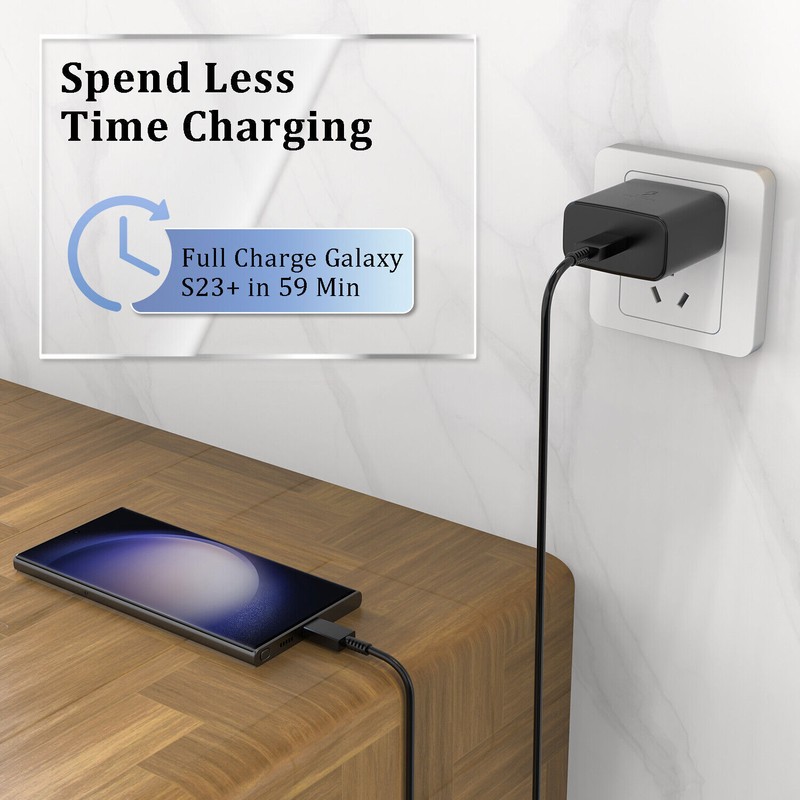 45W USB-C Super Fast Wall Charger Type C Charging Cable For Samsung S24-S22-S23+ gallery
