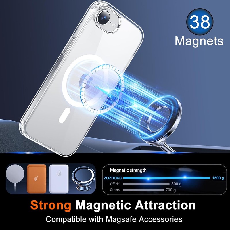 Clear for iPhone 17e Case & iPhone 16e Case with Privacy Screen Protector gallery