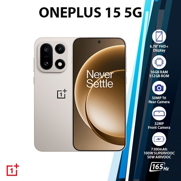 OnePlus 15 5G Android Cell Phone (16GB+512GB/SAND STORM/Dual SIM/Global Ver.)