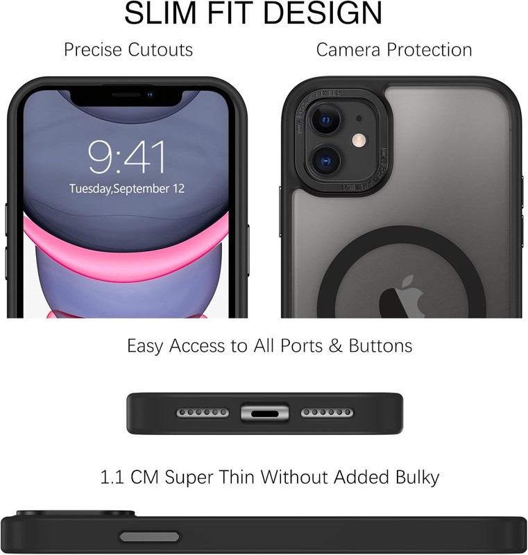 Slim Shockproof Anti-Fingerprint Translucent Matte Case for iPhone 11 Black gallery