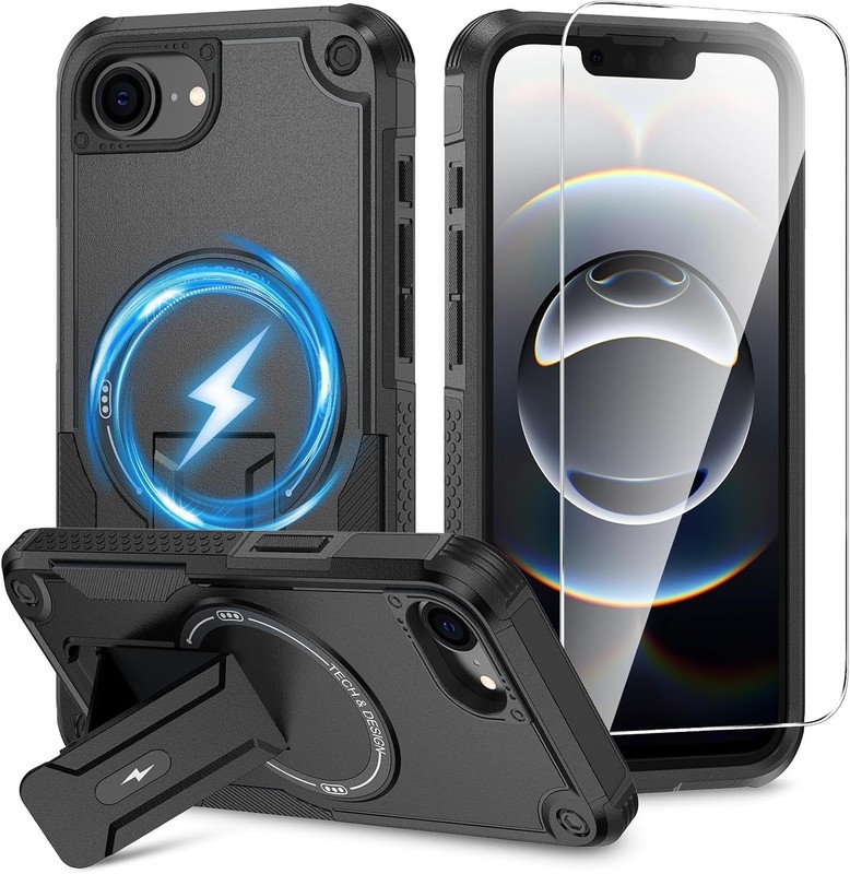 For iPhone 16e & 17e Case with Shockproof Protection & Screen Protector MagSafe