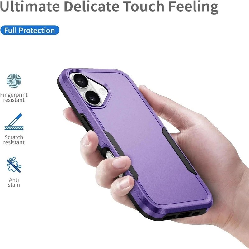 Designed for iPhone 16 Case, Heavy Duty Shockproof Anti-Scratch Cover Purple 6.1 gallery