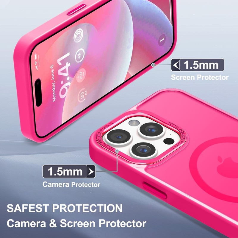 Upgraded Magnetic for iPhone 15 Pro Max Case, Slim Translucent Phone Case Cover gallery