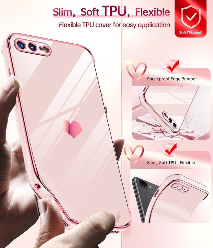 iPhone-8-Plus Case: for iPhone-7 Plus with Tempered Glass Screen Protector [2 Pc gallery
