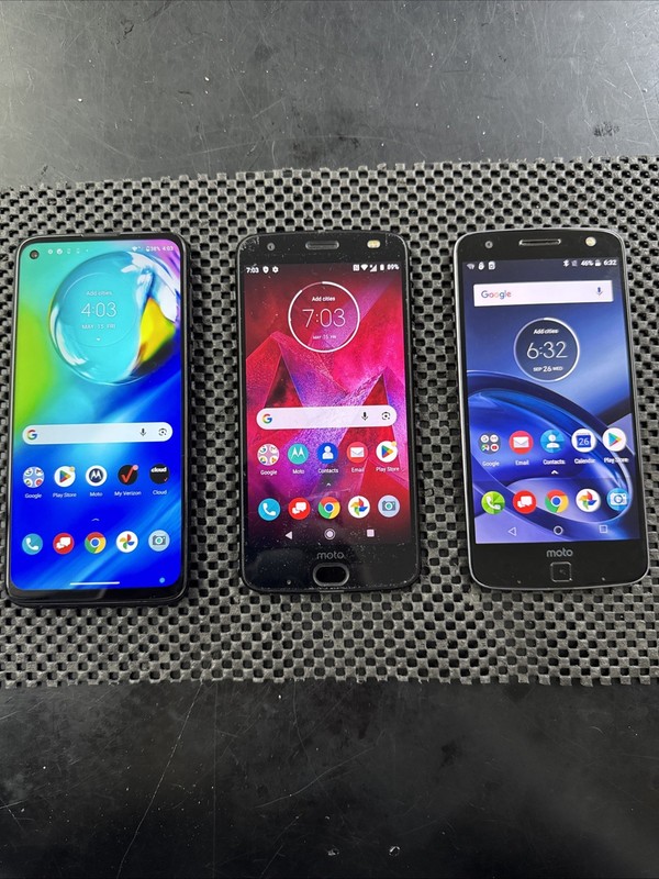 Lot Of 3 Motorola (Verizon Only) Moto G Power (2020) 64GB / Moto Z2 – Tested N3