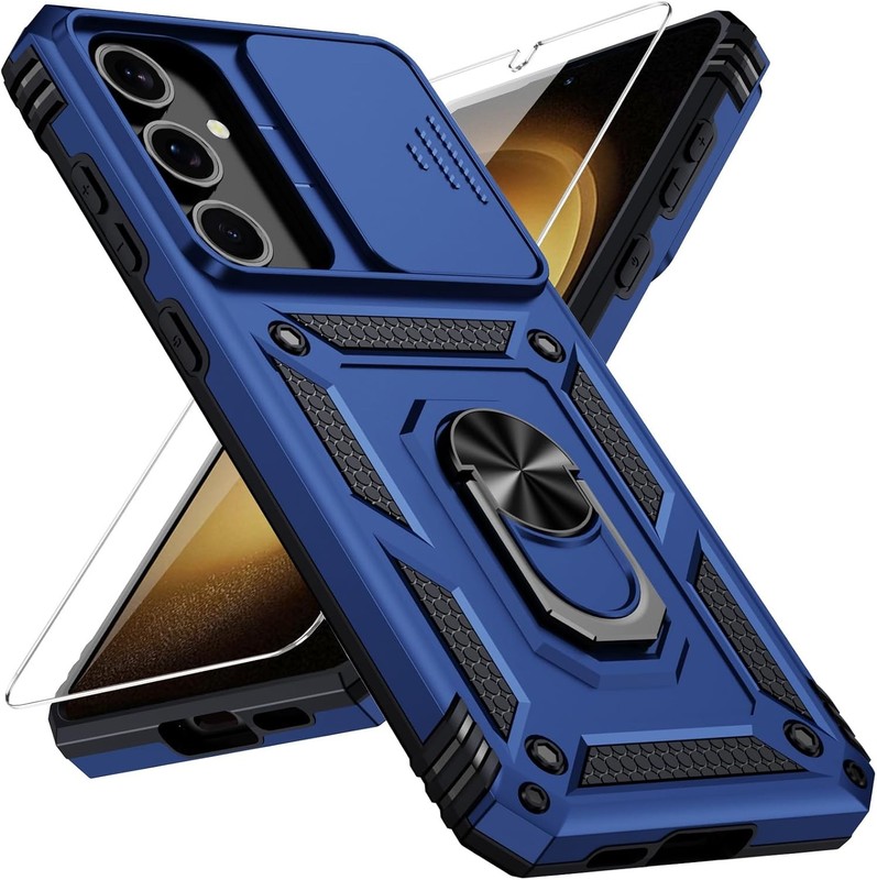 Samsung Galaxy S23 Plus Case with Camera Lens Cover, 10 FT Drop Protection, Navy