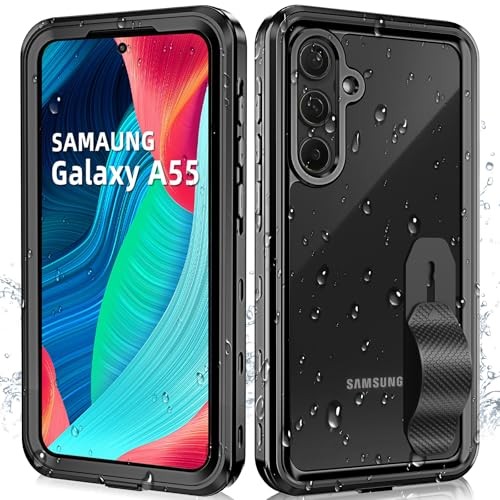 Rugged Waterproof Case for Samsung Galaxy A55 5G with Screen Protector & Ring Ho