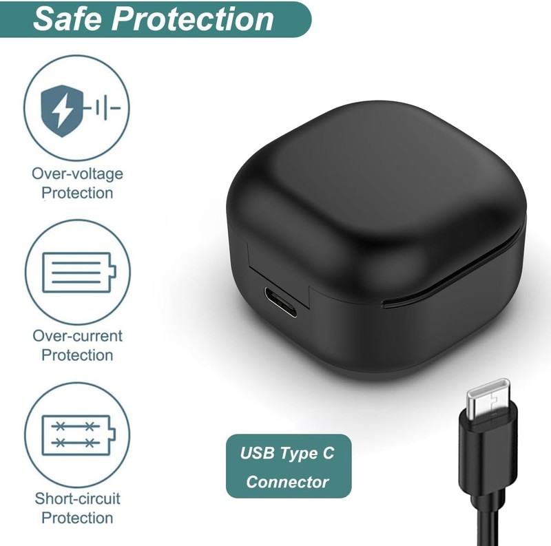 Charging Case for Galaxy Buds FE SM-R400 (Black) | Replacement Charger Dock gallery