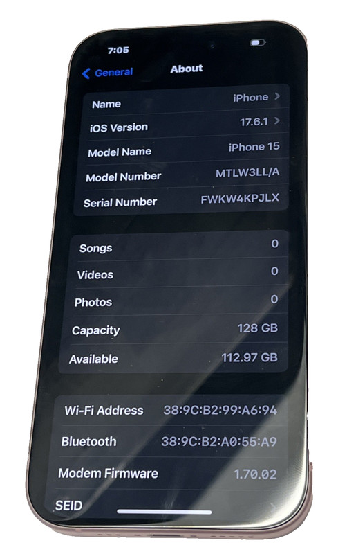 Apple iPhone 15 MTLW3LL/A 128GB Pink US Sprint(MVNO) Locked gallery