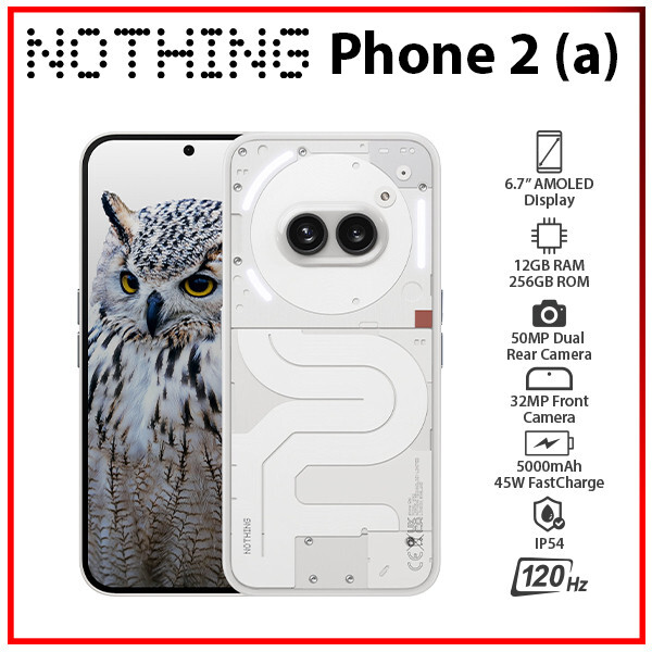 Nothing Phone 2(a) 5G MILK 12GB+256GB Dual SIM Unlocked Android Cell Phone