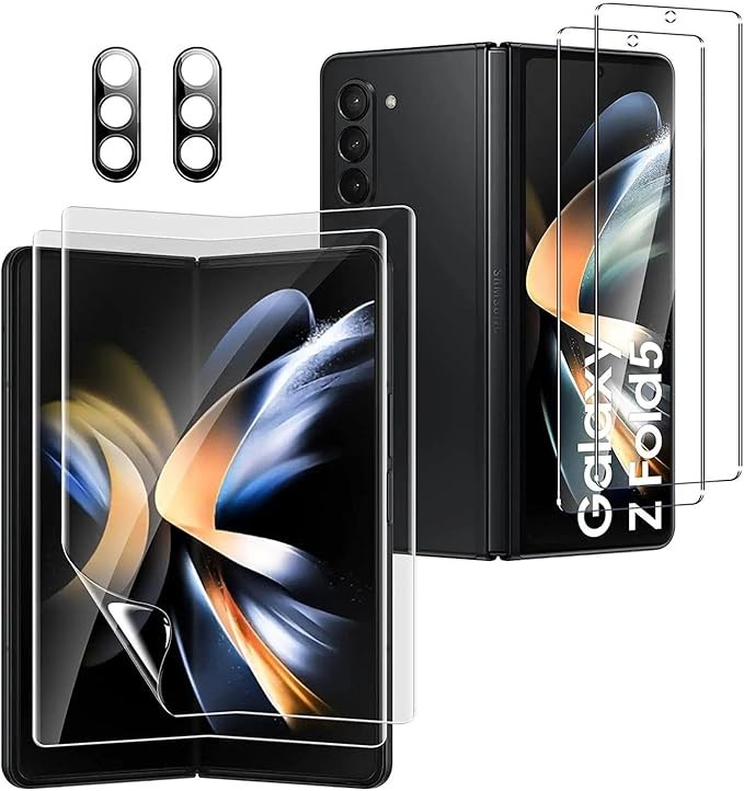 6 in 1 Tempered Glass Screen & Camera Lens Protector for Samsung Galaxy Z Fold 5