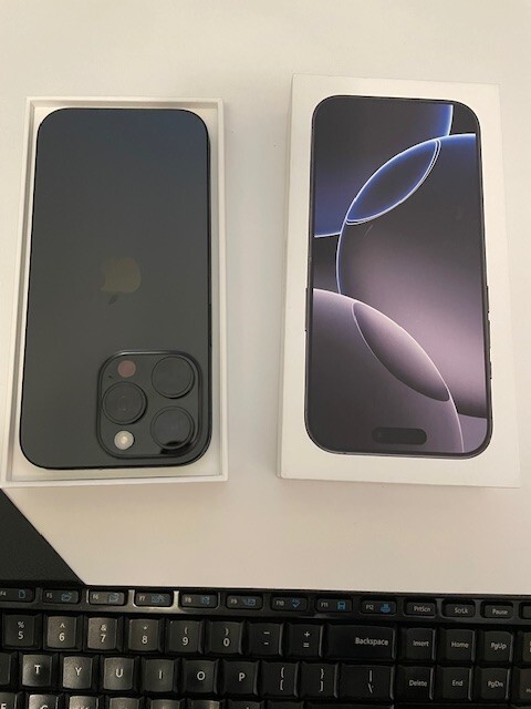 Apple IPhone 16 Pro Max- unlocked, 256 GB. USA buyer only. 2 e-Sim ports. Black