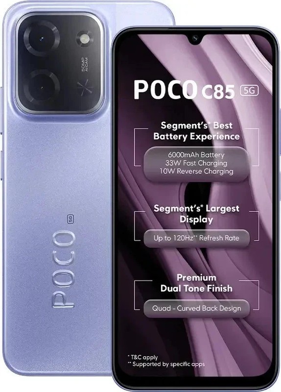 POCO C85 5G (Mystic Purple, 128 GB) (4 GB RAM) Dimensity 6300 Processor