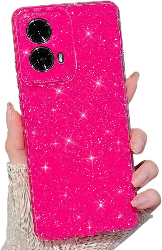 Vibrant Hot Pink Glitter Bling Case for Motorola Moto Edge 2024 – Slim Shockproo