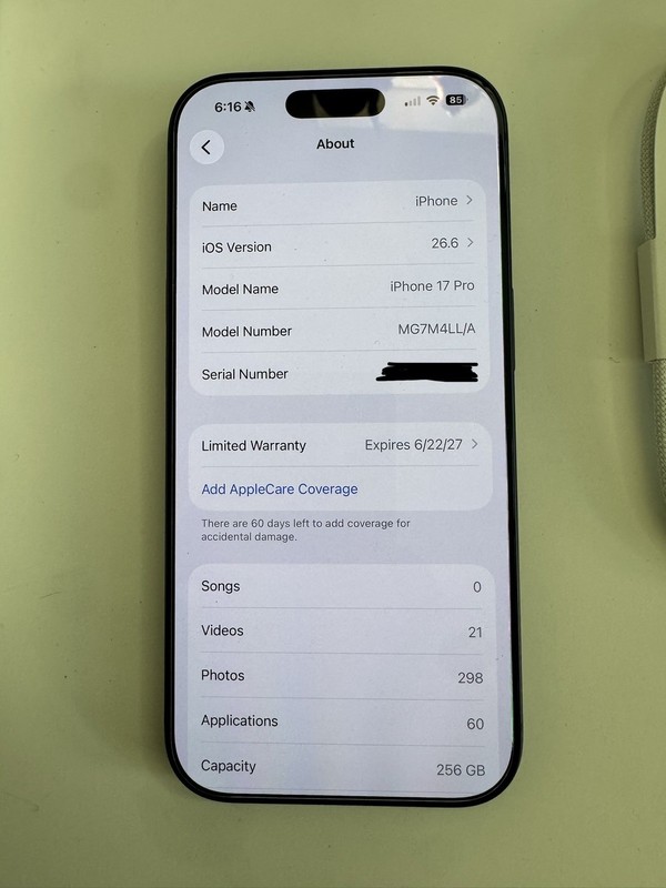 Apple iPhone 17 Pro - 256 GB - Deep Blue (Unlocked) 100% Battery 0 Cycles! gallery