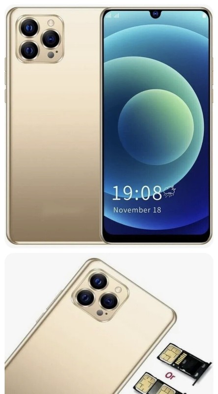 Landvo IP12 Pro+ 6.26&Prime; Screen 1+8GB RAM Dual Sim Android Smartphone- Gold