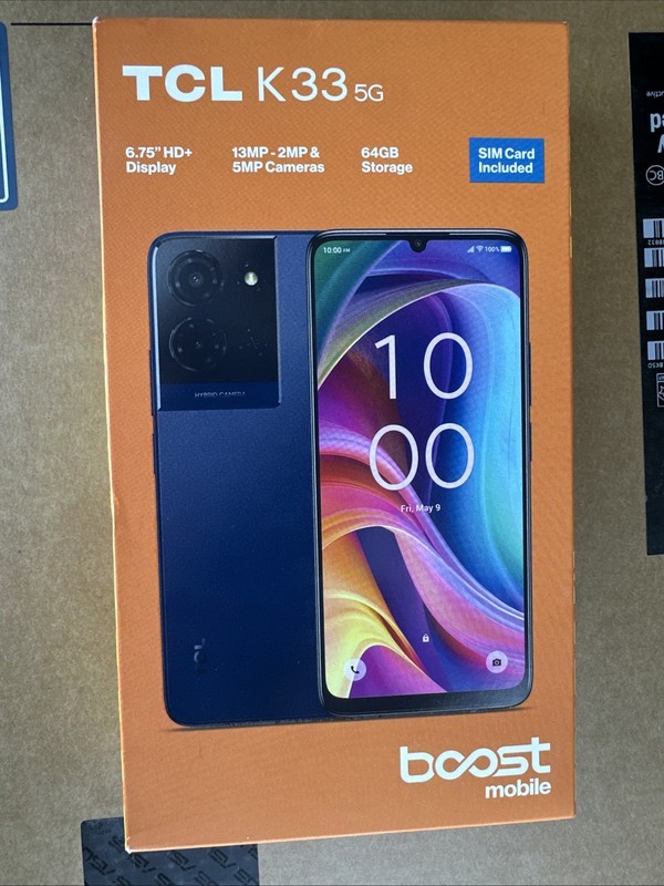 @ Boost Mobile TCL K33 5G, 64GB, Black Prepaid Smart Phone, Locked To Boost 🆕