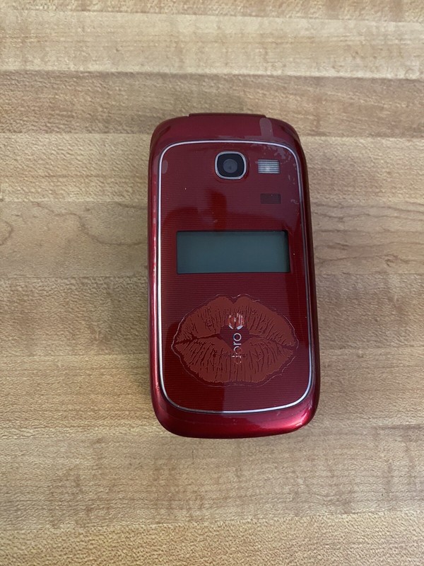 Preowned « Doro PhoneEasy » 618 – Red ( Consumer Cellular ) Flip Phone NO SIM CARD