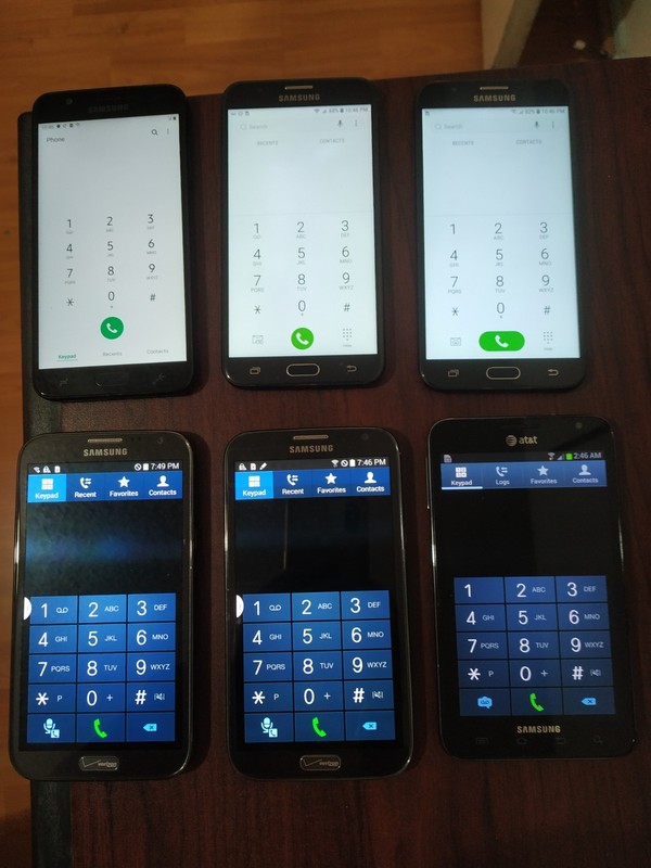 Lot of 6 Samsung Galaxy J7V SM-J737V 16GB /J7 perx SM-J727P / Note II /Note 16GB gallery