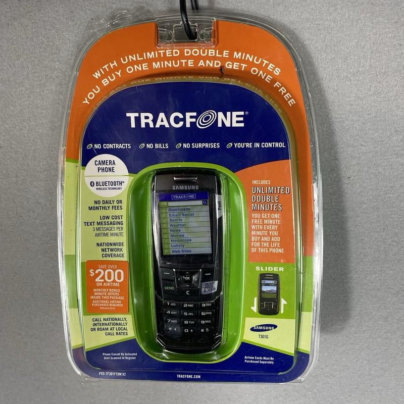 NEW In Package Samsung SGH-T301g Camera Bluetooth Slider TRACFONE Cell Phone