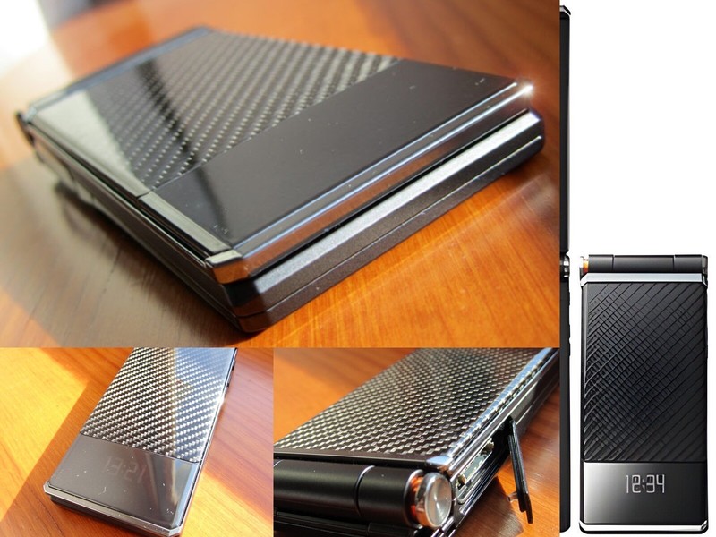 RARE F-04D CARBON STYLE series NTTドコモ FLIP PHONE 13MP Full HD Unlocked (Japan) gallery