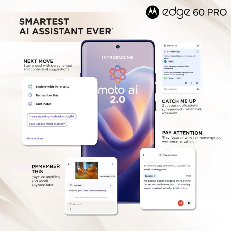 MOTOROLA Edge 60 Pro 5G (Blue 256GB 8GB RAM) Dimensity 8350 Global Version. gallery