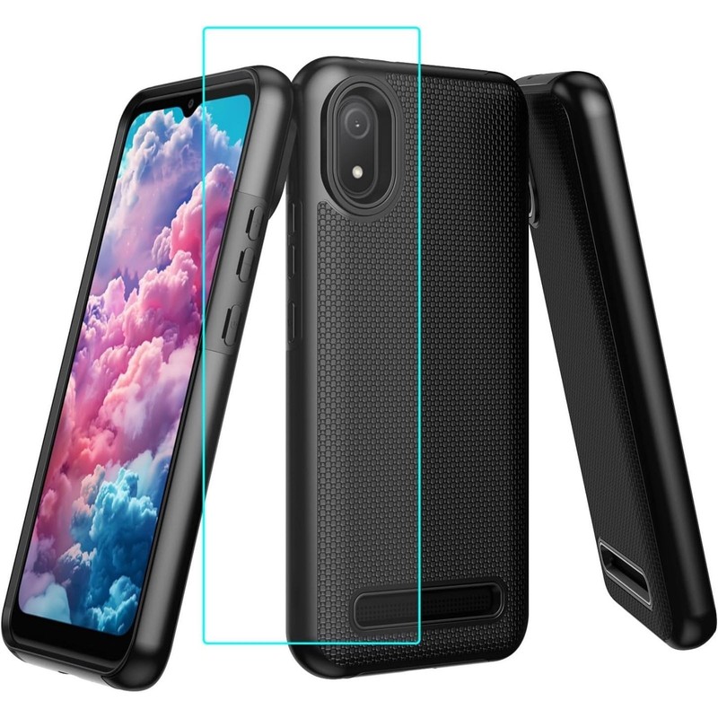 Cloud Mobile Stratus C8 Phone Case with Screen Protector, Heavy Duty Black Cover gallery