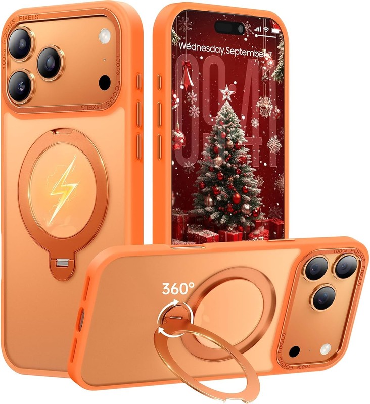 360° Spin Magnetic Stand for iPhone 17 Pro Max Case, Mil-STD Protective Case
