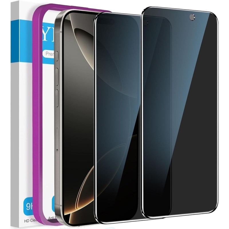 2 Pack Privacy Screen Protector for iPhone 16 Pro Anti Spy Privacy Screen 6.3 In gallery