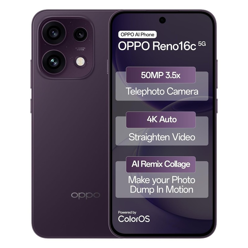 OPPO Reno16C 5G Twilight Violet 12GB RAM 256GB 7000mAh 80W SUPERVOOC