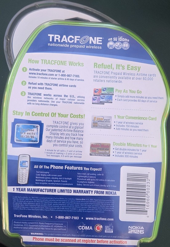 New Nokia 2126 Full Color Screen Tracfone Cell Phone NEW Unopened gallery