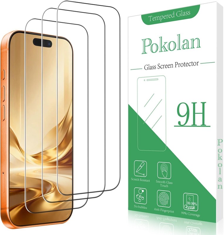 3PCS Screen Protector for iPhone 17 Pro Max 9H Hardness Case Friendly Bubble Fre