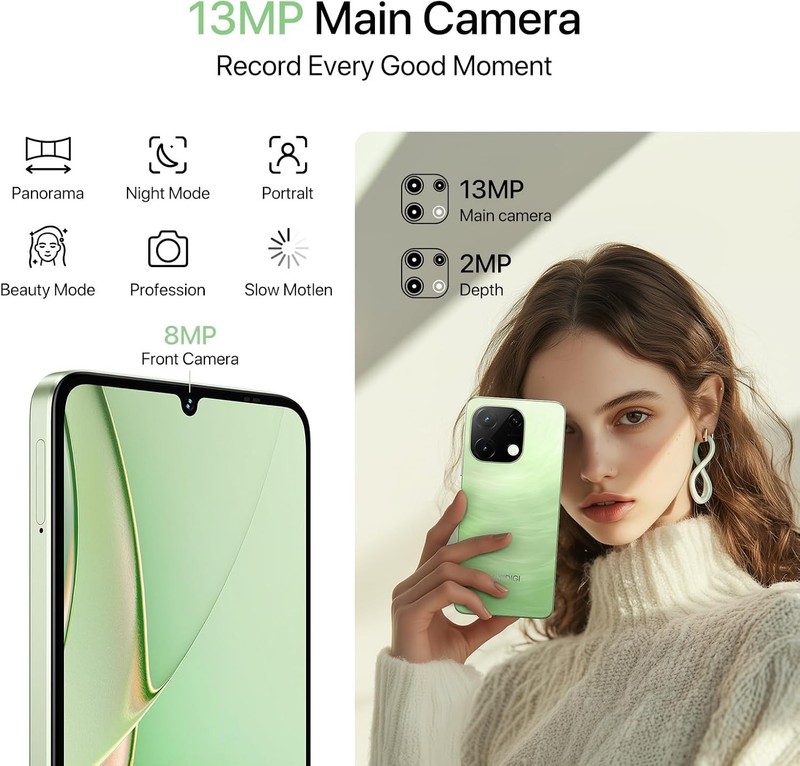 UMIDIGI G9T Unlocked Cell Phone, Dual 4G SIM, 4GB+128GB/1TB TF, Android 14 Smart gallery
